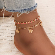 Bohemia Gold Color Chain Ankle Bracelet /Butterfly Charm